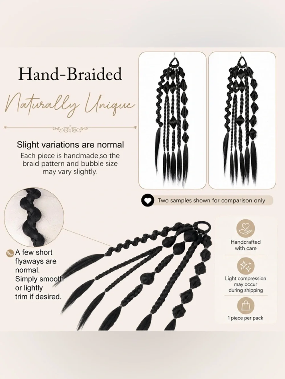 Dark Brown Braided Ponytail Extension w/Hair Tie